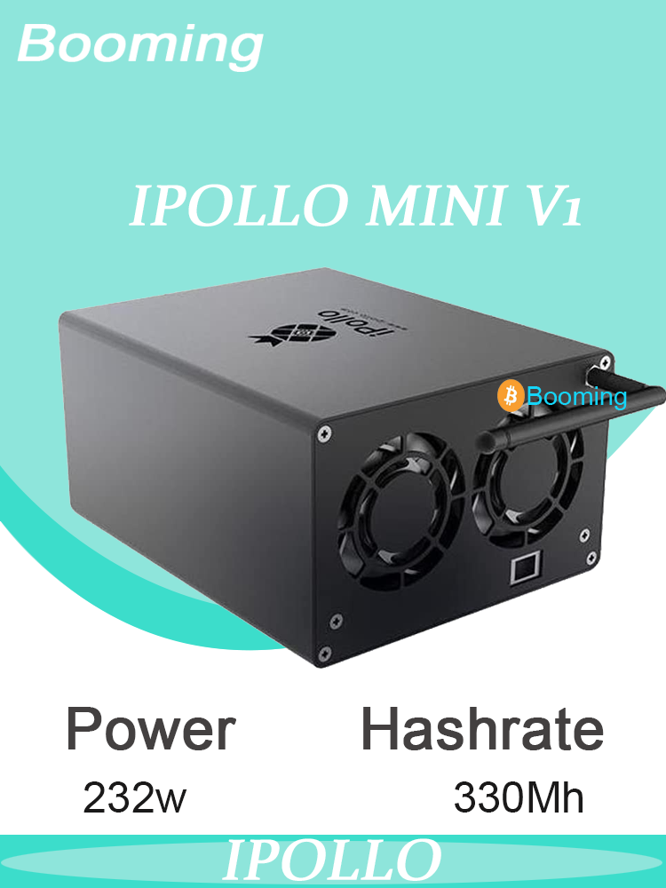 New iPollo V1 Mini Miner 330MH/s Crypto ETC, ETHW, ETHF WiFi Version with PSU