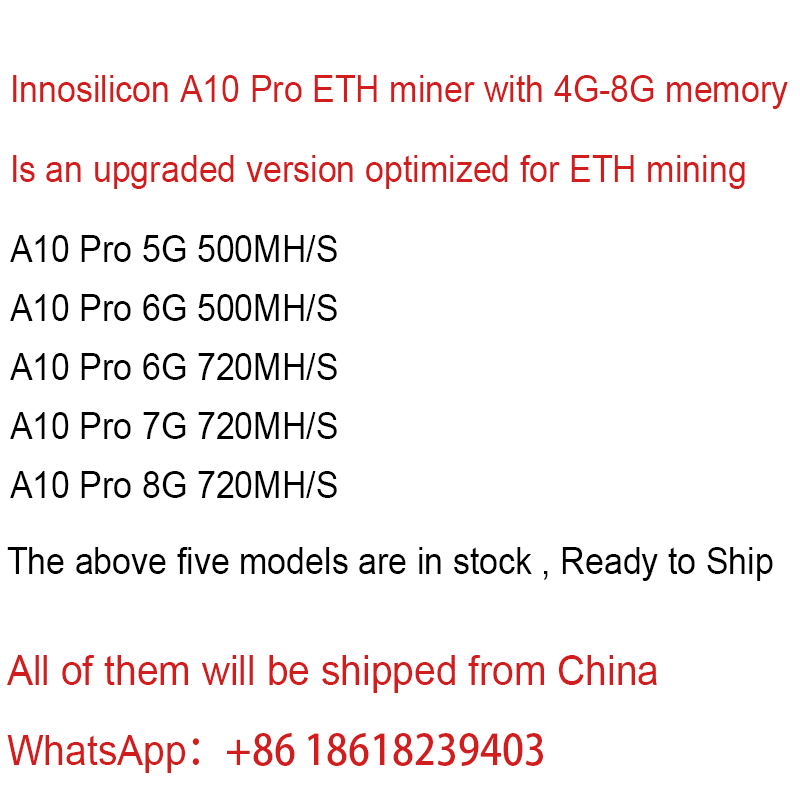 INNOSILICON A10 Pro Ethereum Miner