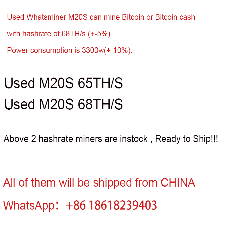 WhatsMiner M20S 68TH Bitcoin Miner